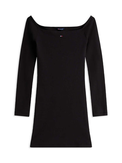 VESTITO A MANICA LUNGA TOMMY JEANS DONNA NERO