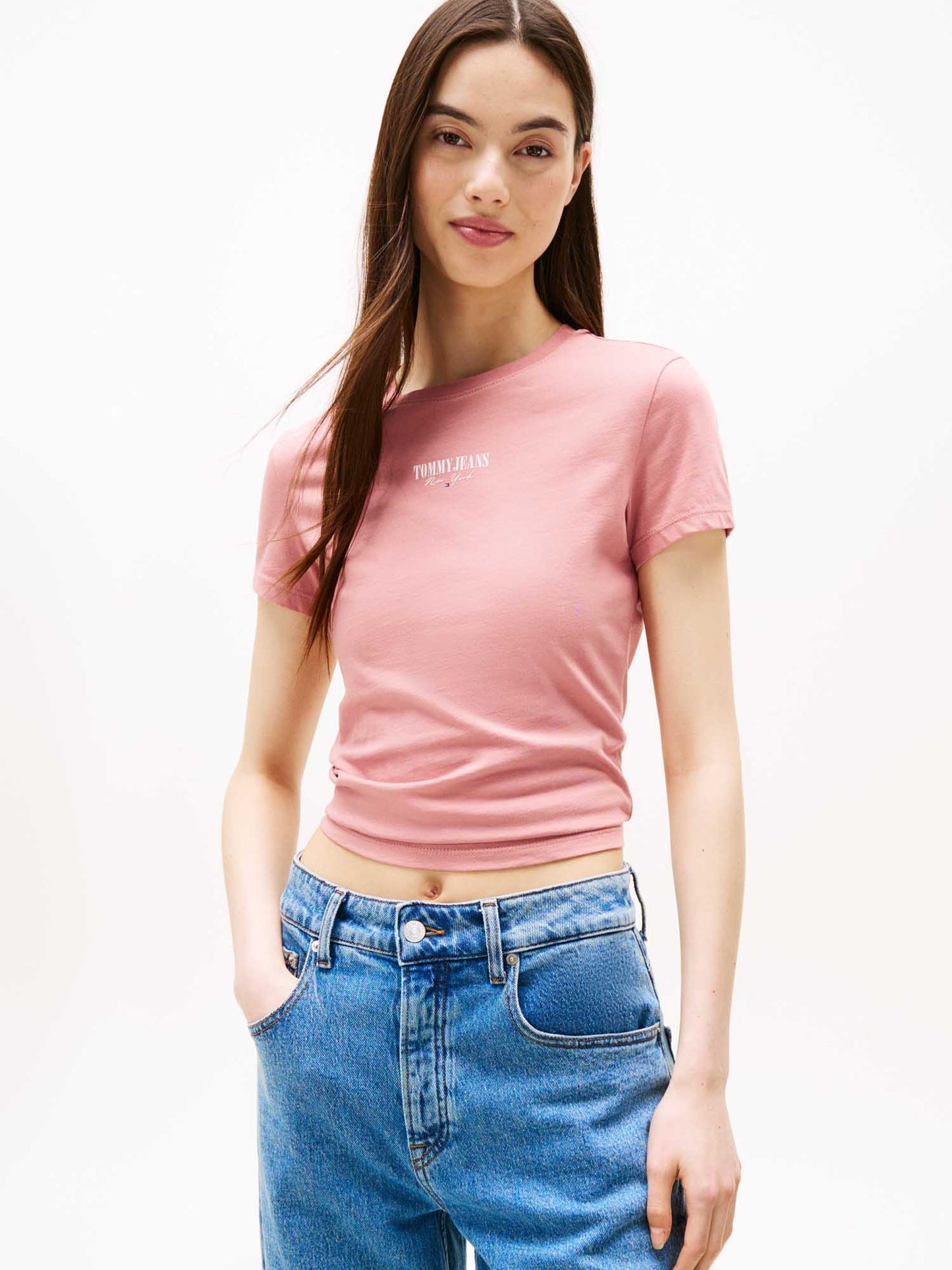 T-SHIRT SLIM ESSENT TOMMY JEANS DONNA ROSA