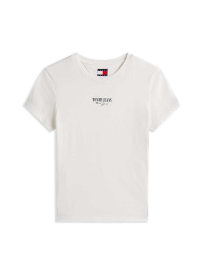 T-SHIRT SLIM ESSENT TOMMY JEANS DONNA BIANCO