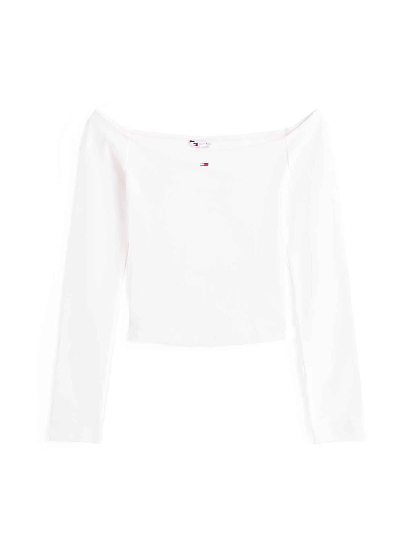 T-SHIRT MANICA LUNGA SLIM ESSENT TOMMY JEANS DONNA BIANCO