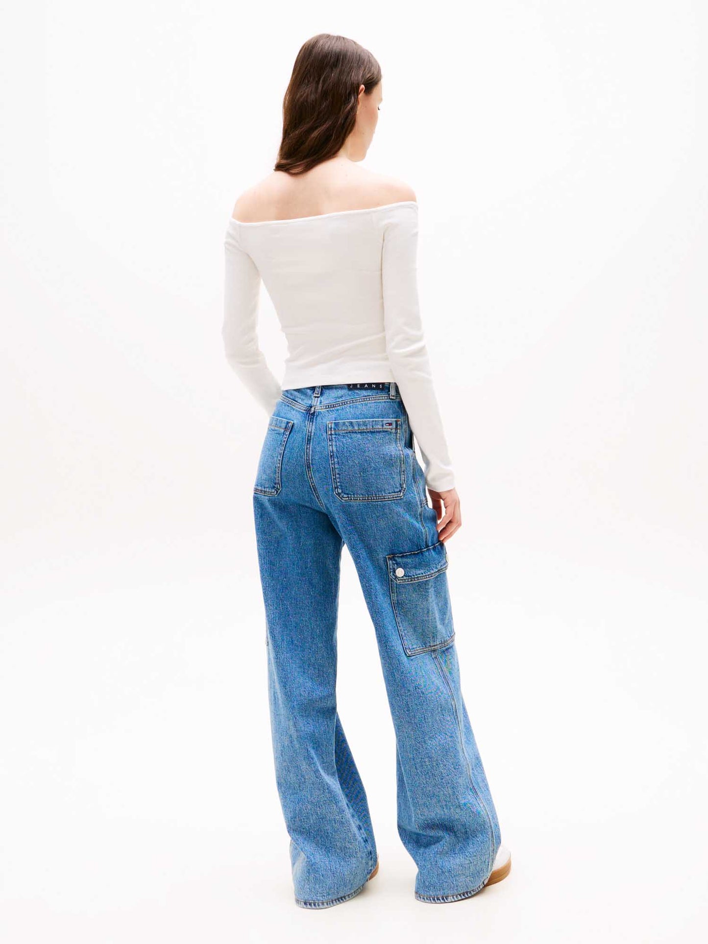 T-SHIRT MANICA LUNGA SLIM ESSENT TOMMY JEANS DONNA BIANCO