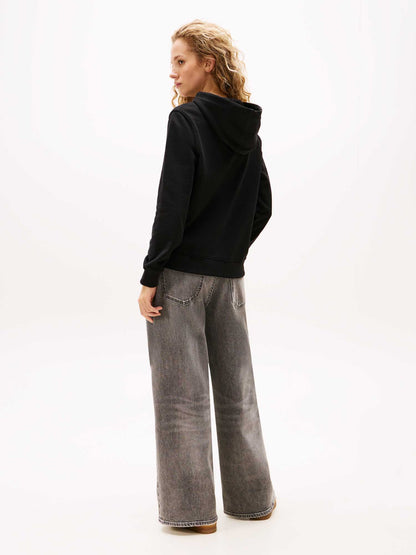 FELPA CON LOGO ESSENTIALS TOMMY JEANS DA DONNA NERO
