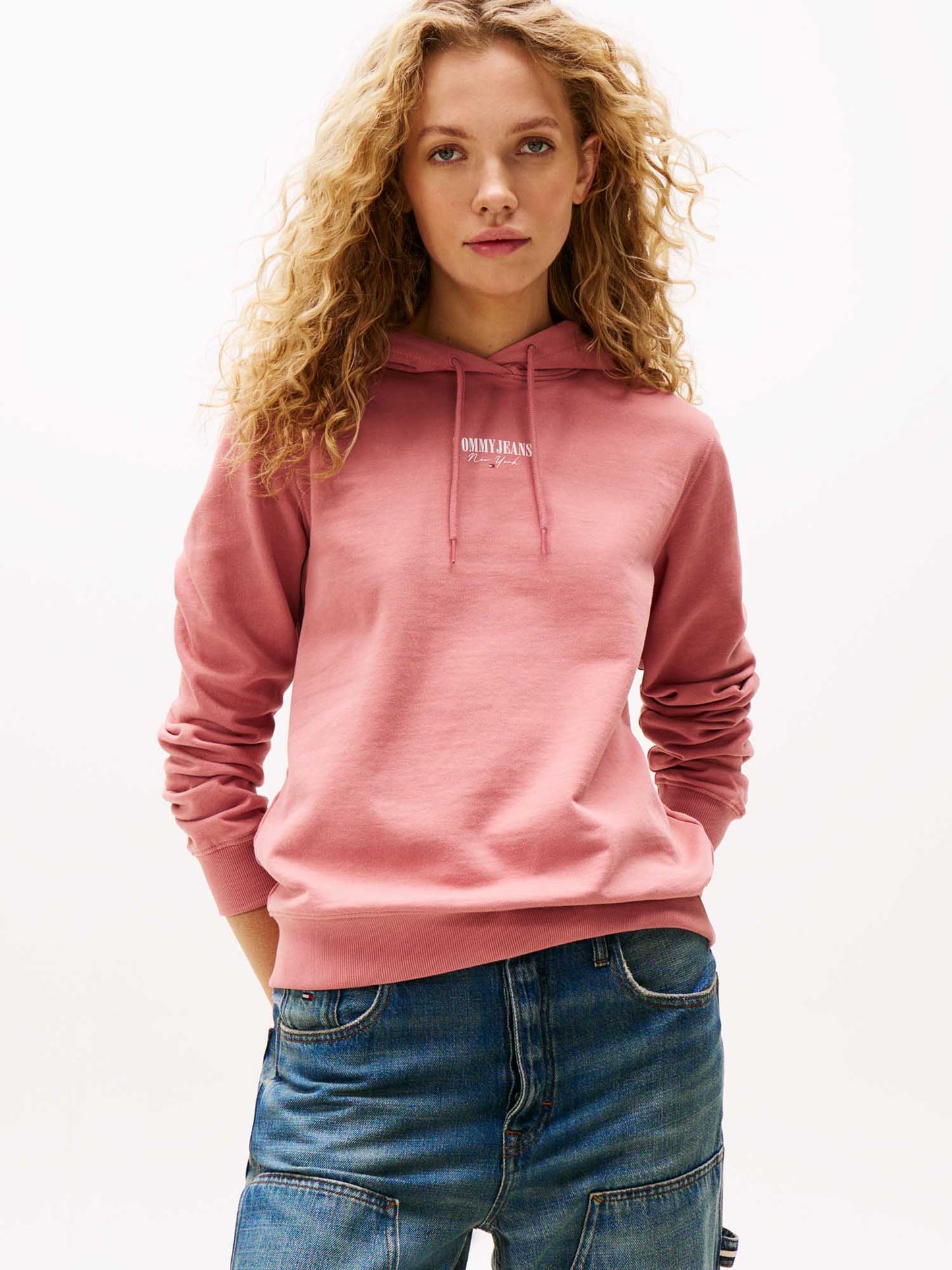 FELPA CON LOGO ESSENTIALS TOMMY JEANS DA DONNA ROSA