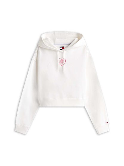 FELPA CON LOGO ESSENTIALS TOMMY JEANS DA DONNA BIANCO