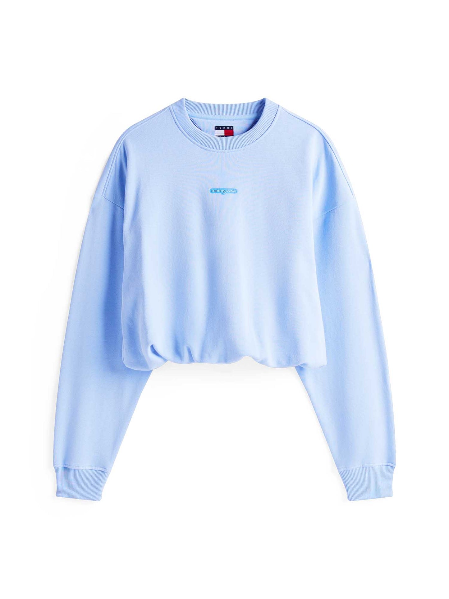 FELPA CROP GIROCOLLO TOMMY JEANS DA DONNA CELESTE