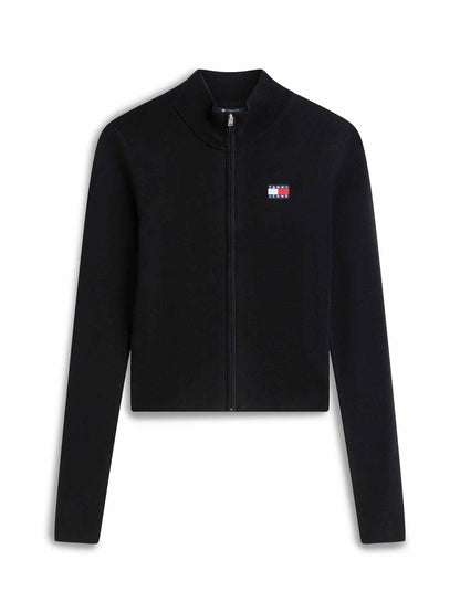 Tommy Hilfiger Zip Card, maglia da Donna nera