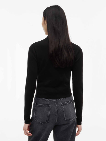 Tommy Hilfiger Zip Card, maglia da Donna nera