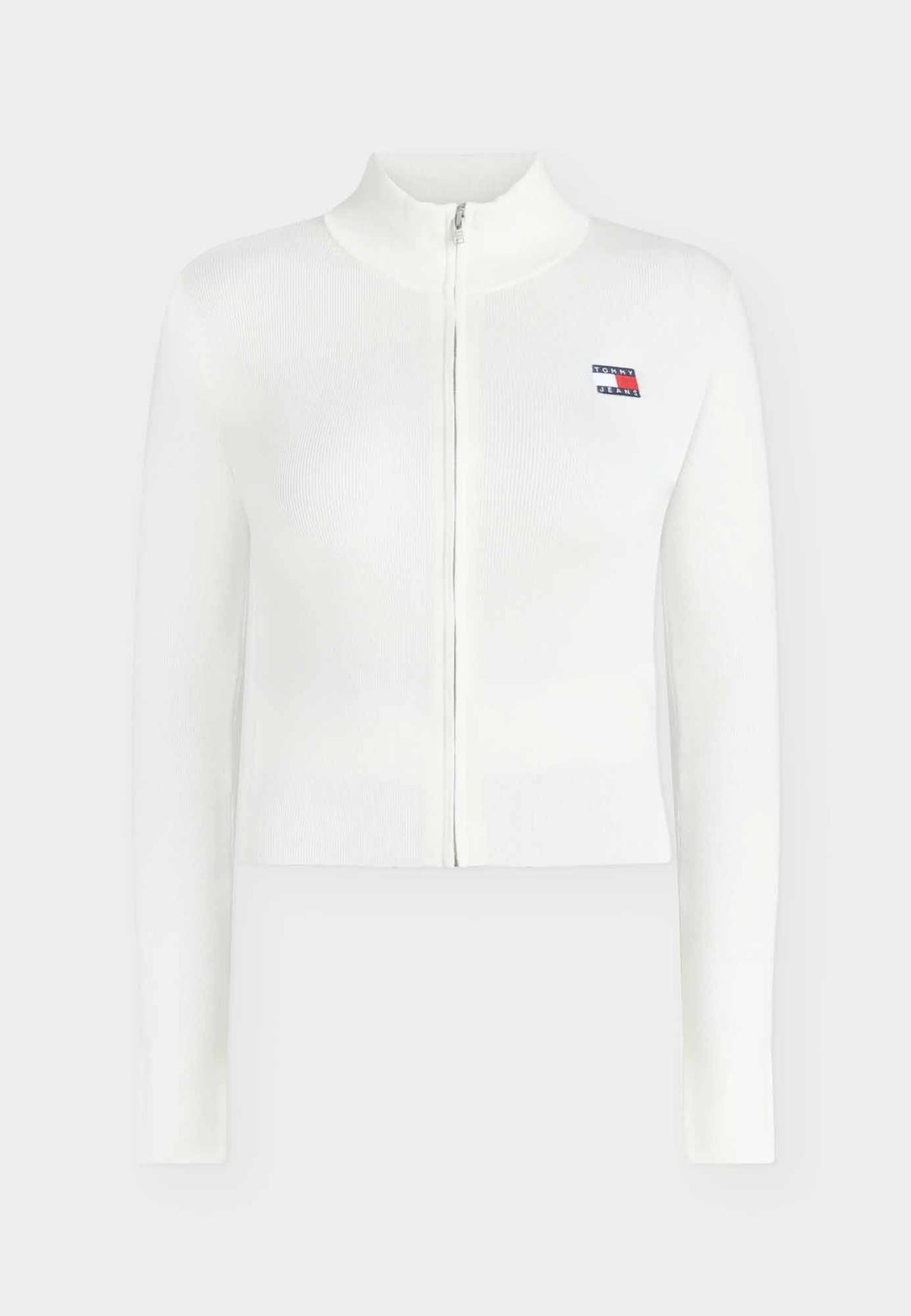 Tommy jeans zip card maglia da donna bianco