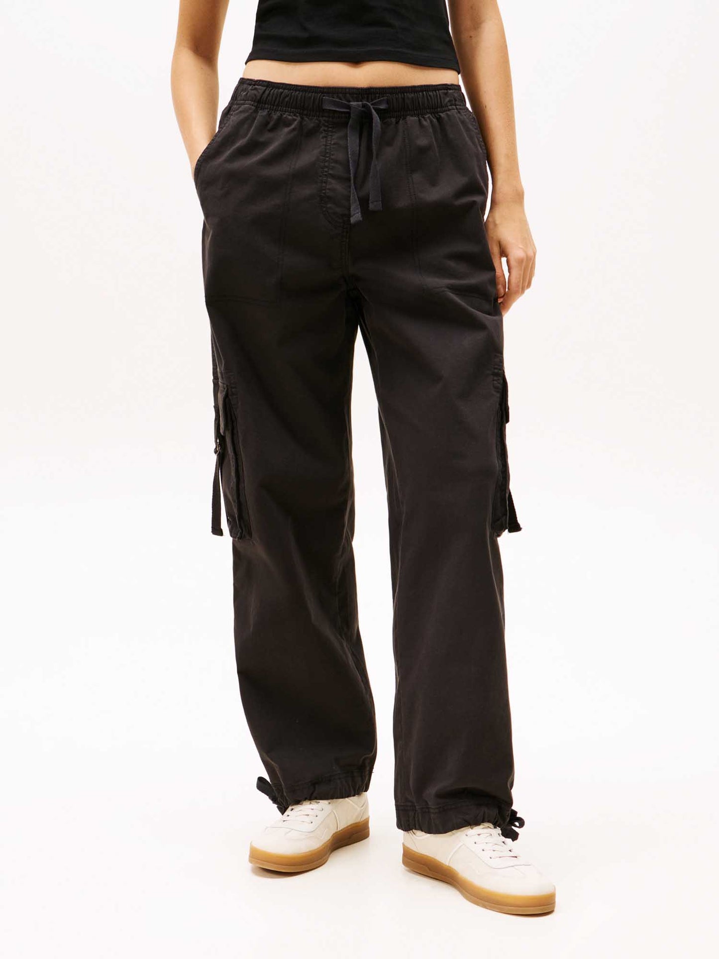 PANTALONE CARGO ELASTICATED TOMMY JEANS DONNA NERO