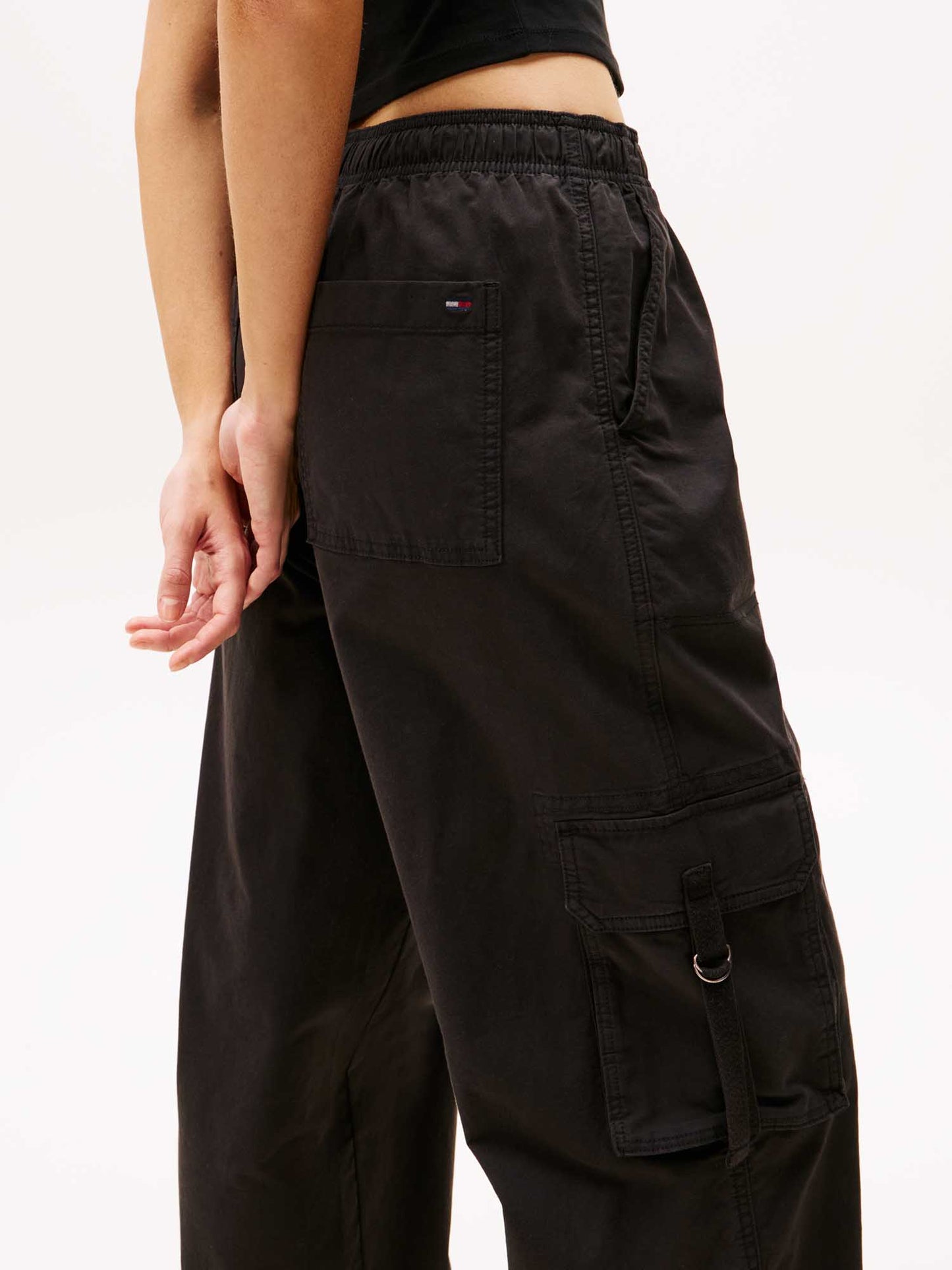 PANTALONE CARGO ELASTICATED TOMMY JEANS DONNA NERO