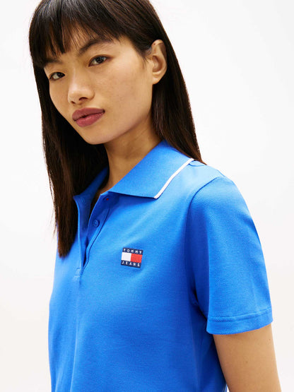 Tommy Jeans Polo cropped a maniche corte royal donna