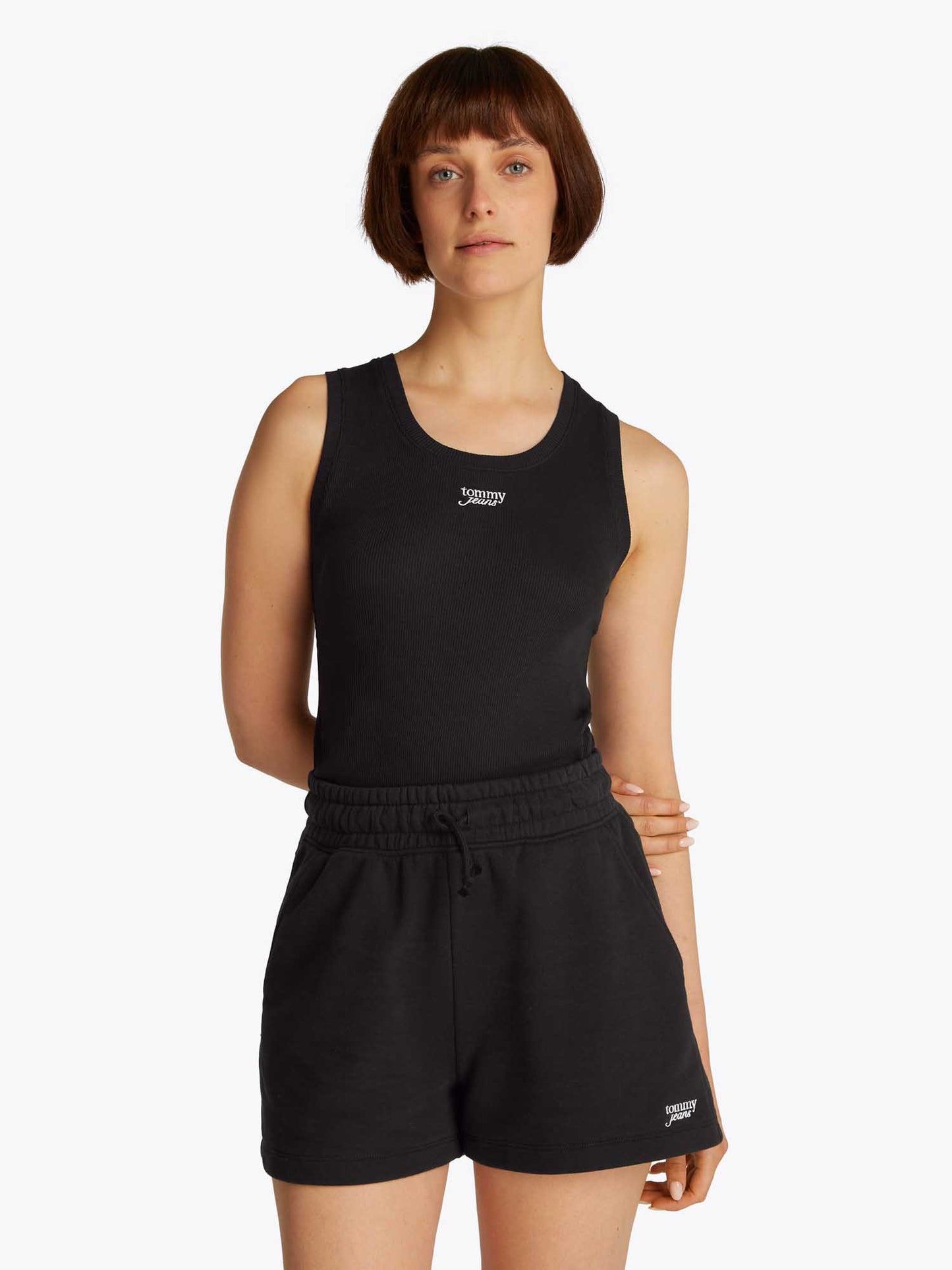 CANOTTA SLIM SCRIPT TOMMY JEANS DONNA NERO