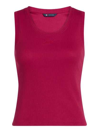 CANOTTA SLIM SCRIPT TOMMY JEANS DONNA CILIEGIA