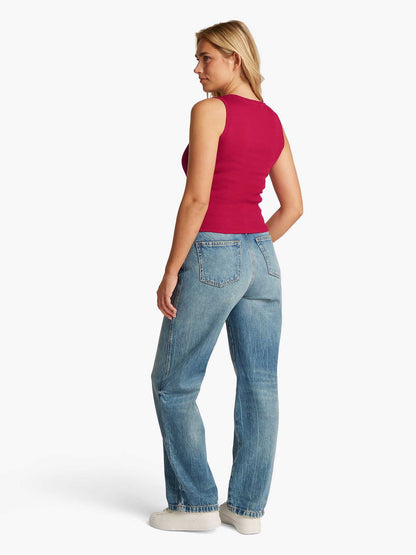CANOTTA SLIM SCRIPT TOMMY JEANS DONNA CILIEGIA