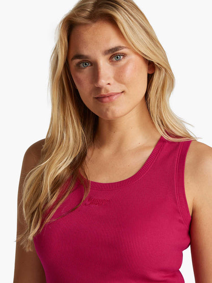CANOTTA SLIM SCRIPT TOMMY JEANS DONNA CILIEGIA