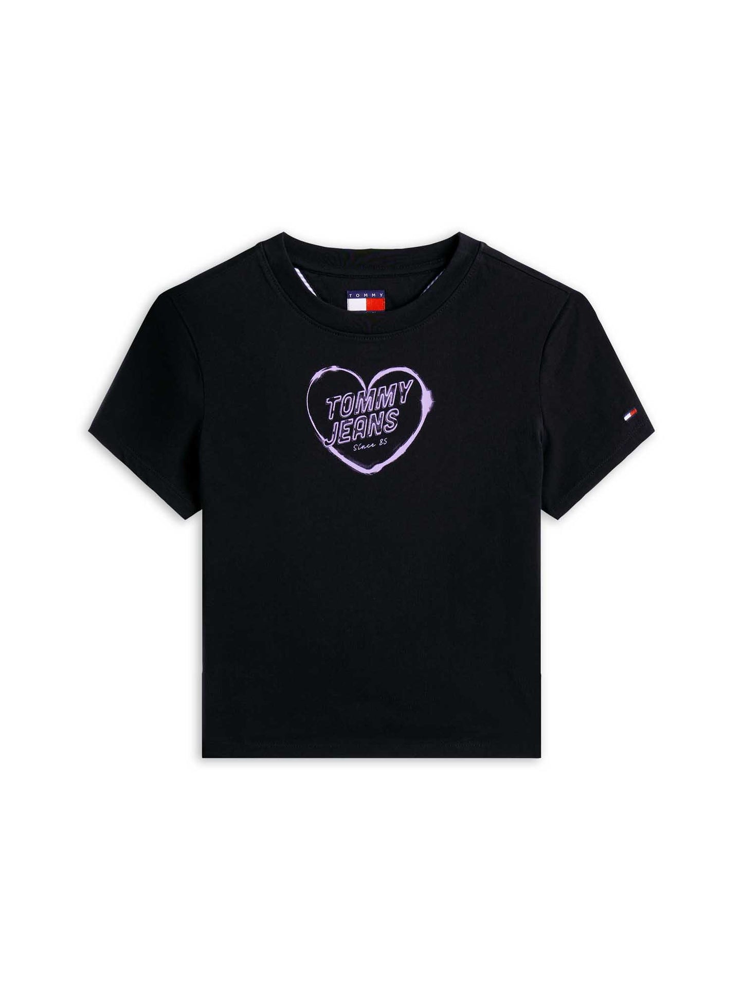 T-SHIRT SLIM HEART TOMMY JEANS DONNA NERO