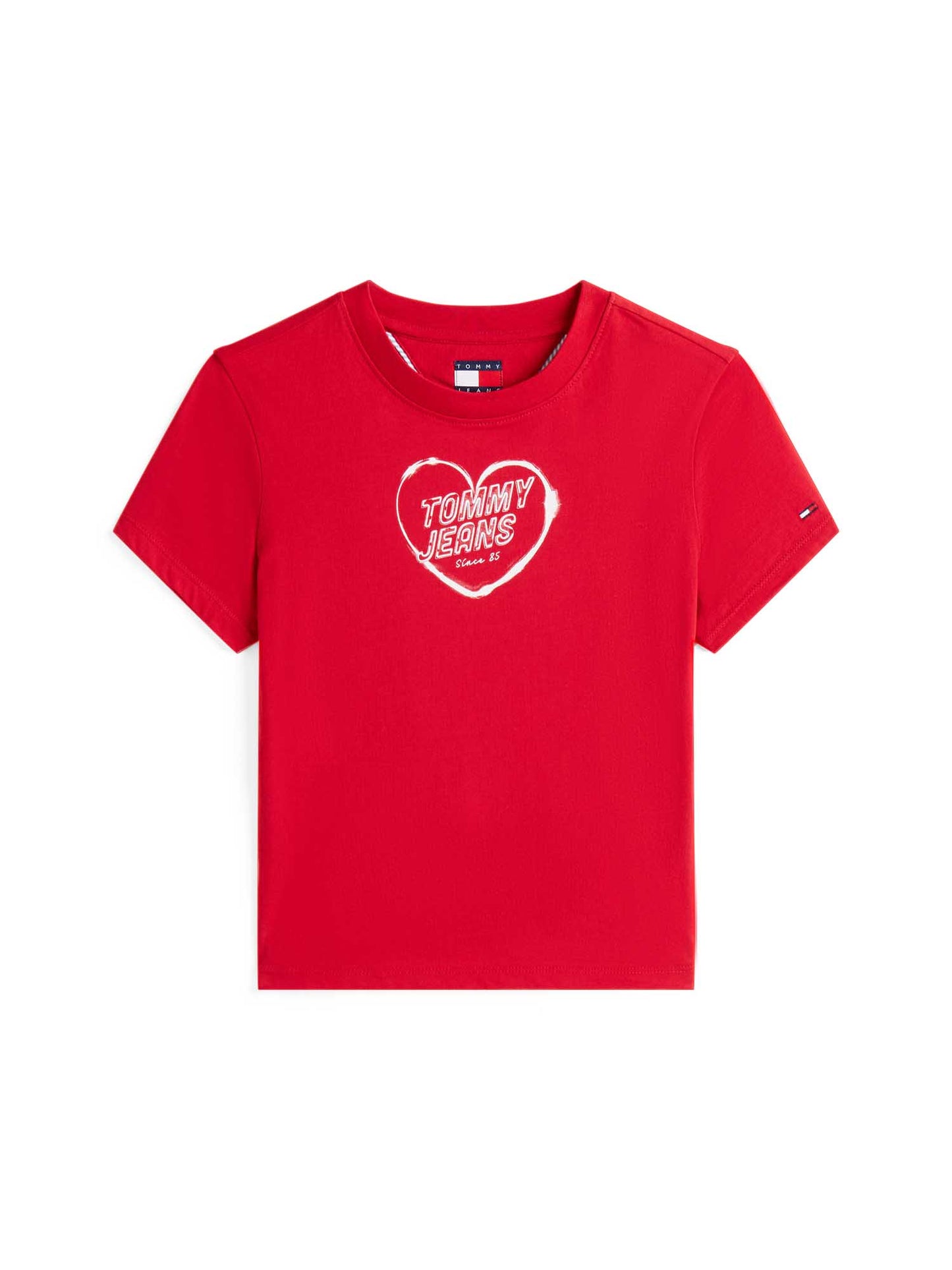 T-SHIRT SLIM HEART TOMMY JEANS DONNA ROSSO