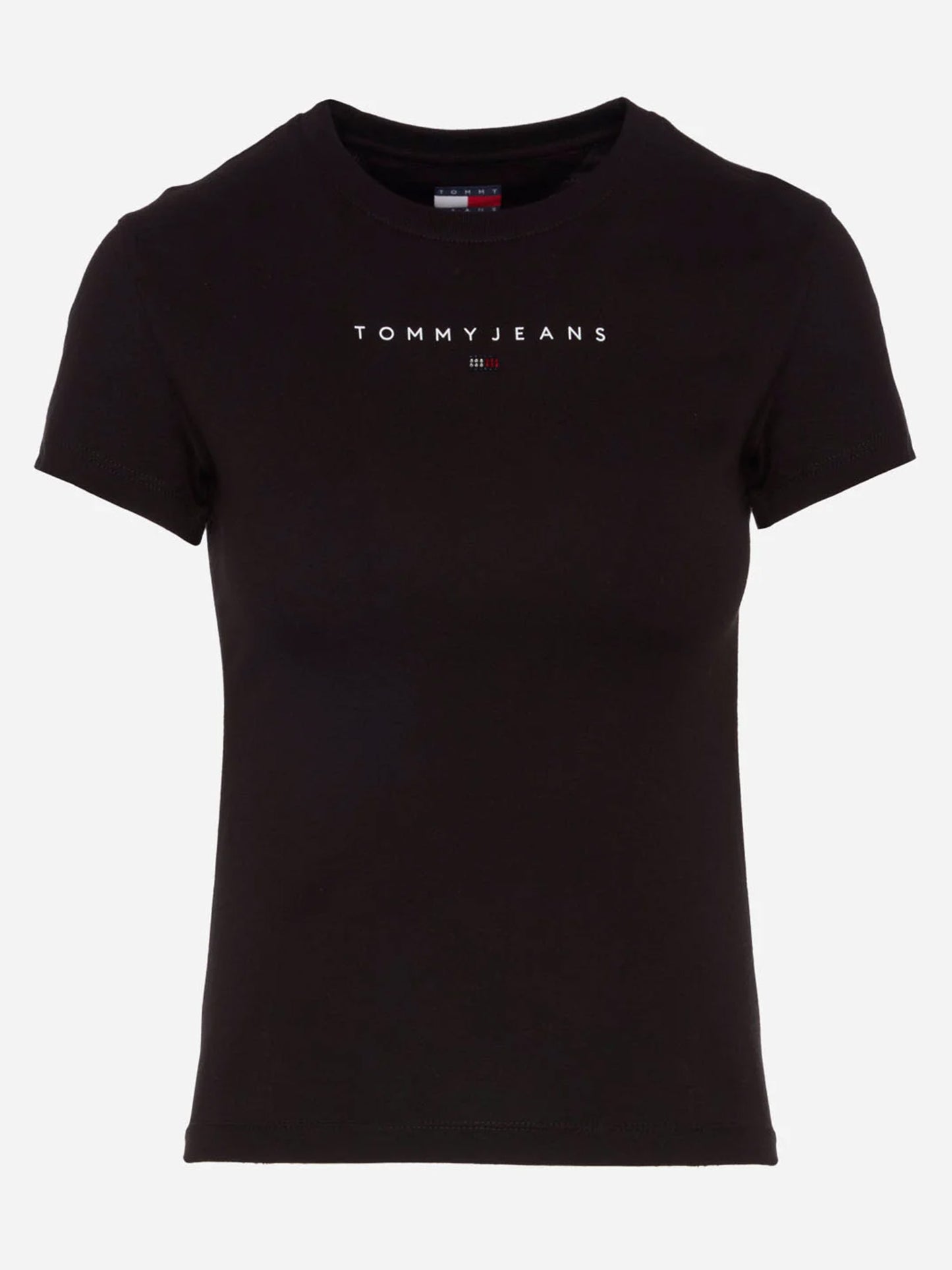 T-SHIRT SLIM LINEAR TOMMY JEANS DA DONNA NERO
