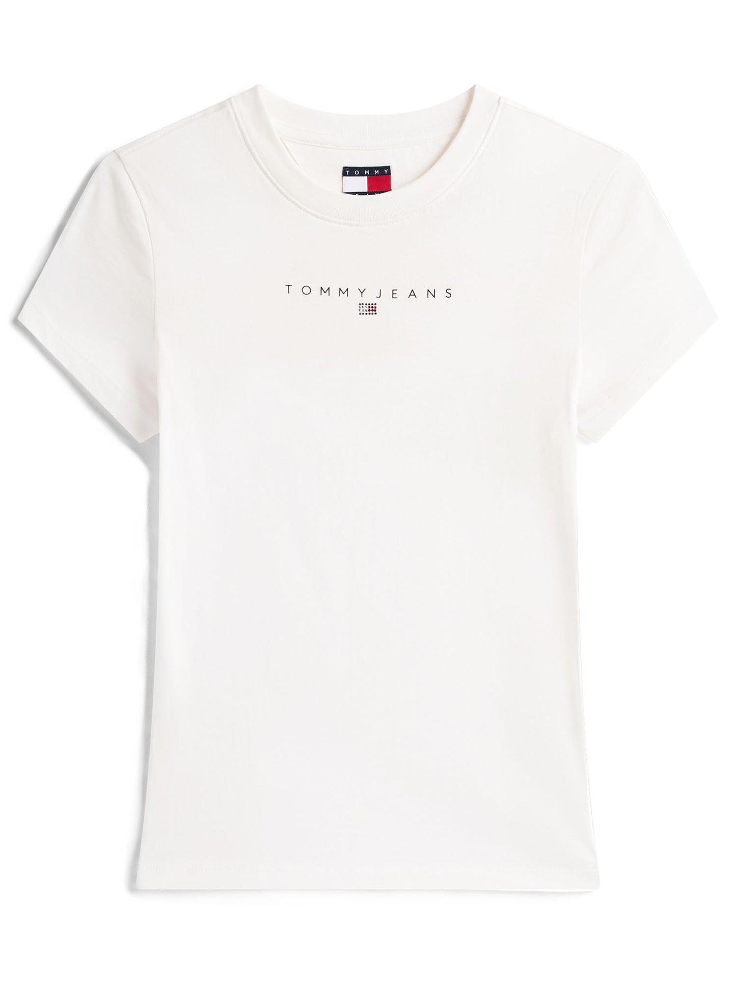 T-SHIRT SLIM LINEAR TOMMY JEANS DA DONNA BIANCO