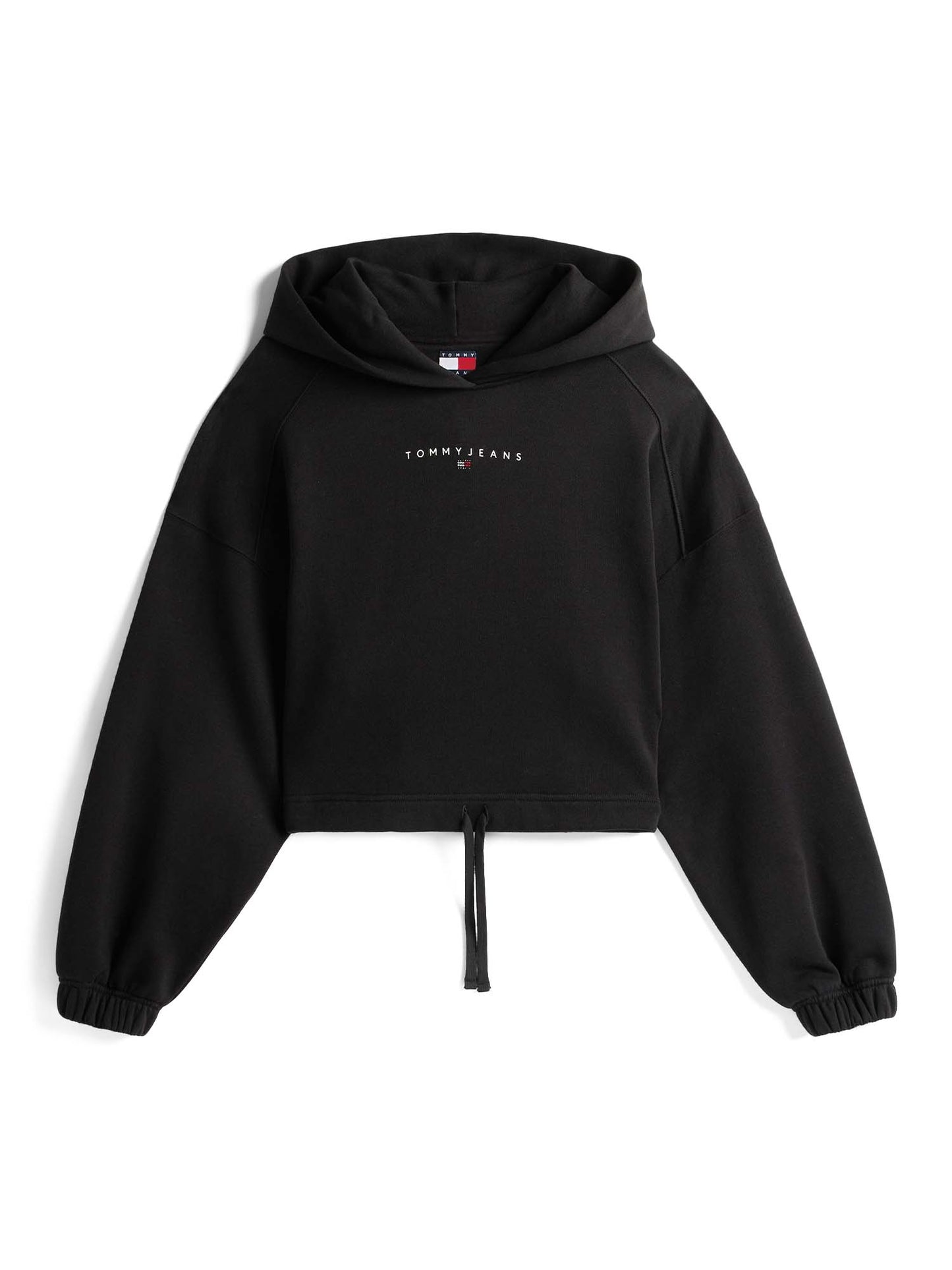 FELPA CROP CON CAPPUCCIO TOMMY JEANS DA DONNA NERO