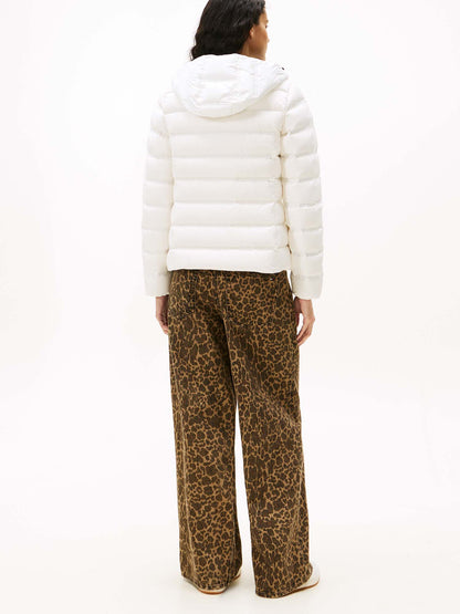 PIUMINO CON CAPPUCCIO SLIM FIT TOMMY JEANS DA DONNA PANNA