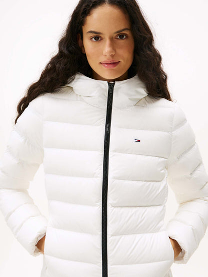 PIUMINO CON CAPPUCCIO SLIM FIT TOMMY JEANS DA DONNA PANNA
