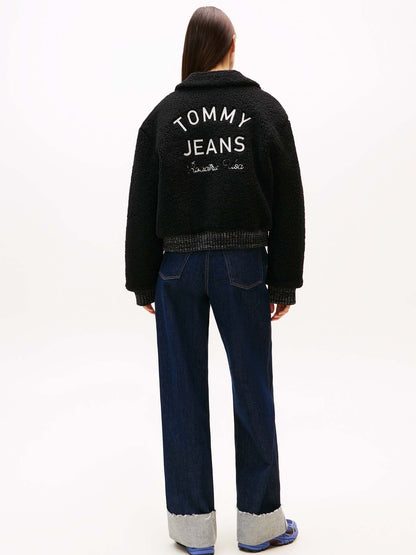 SHERPA TEDDY TOMMY JEANS DA DONNA NERO