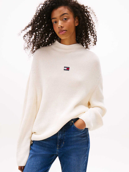 PULLOVER RELAXED FIT TOMMY JEANS DA DONNA BIANCO