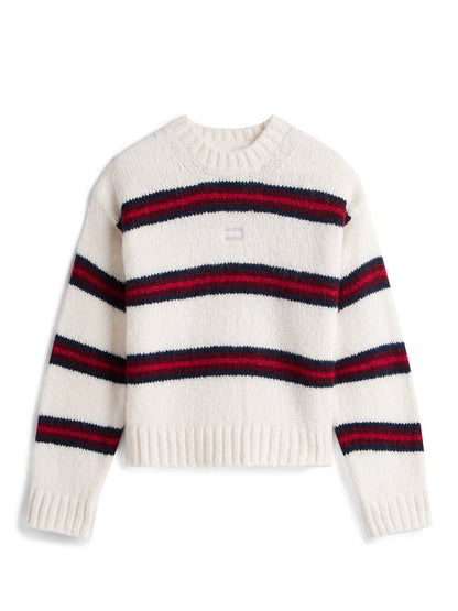 MAGLIONE A STRISCE TOMMY JEANS DA DONNA PANNA