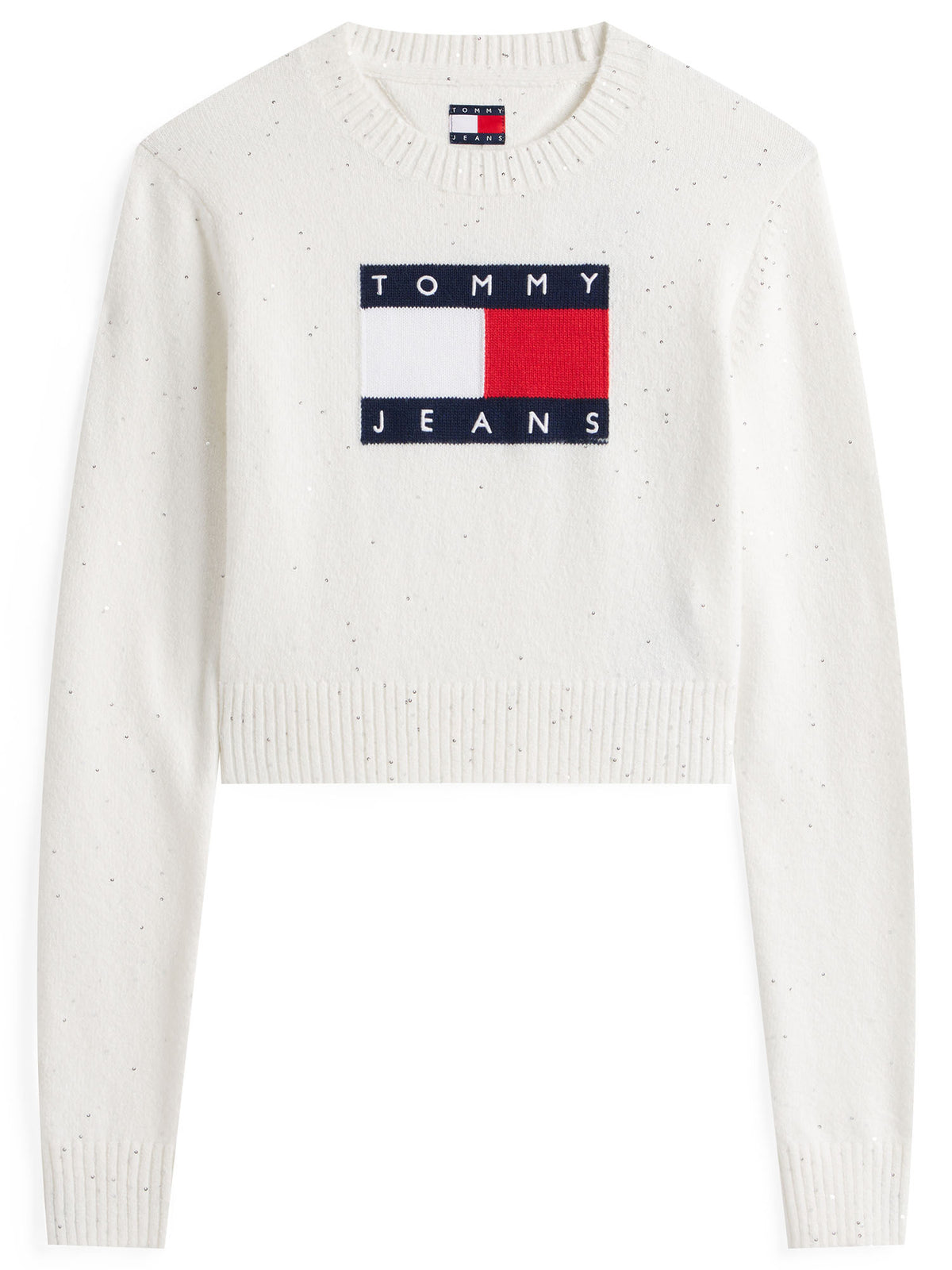 Tommy jeans sparkle maglia da donna bianco