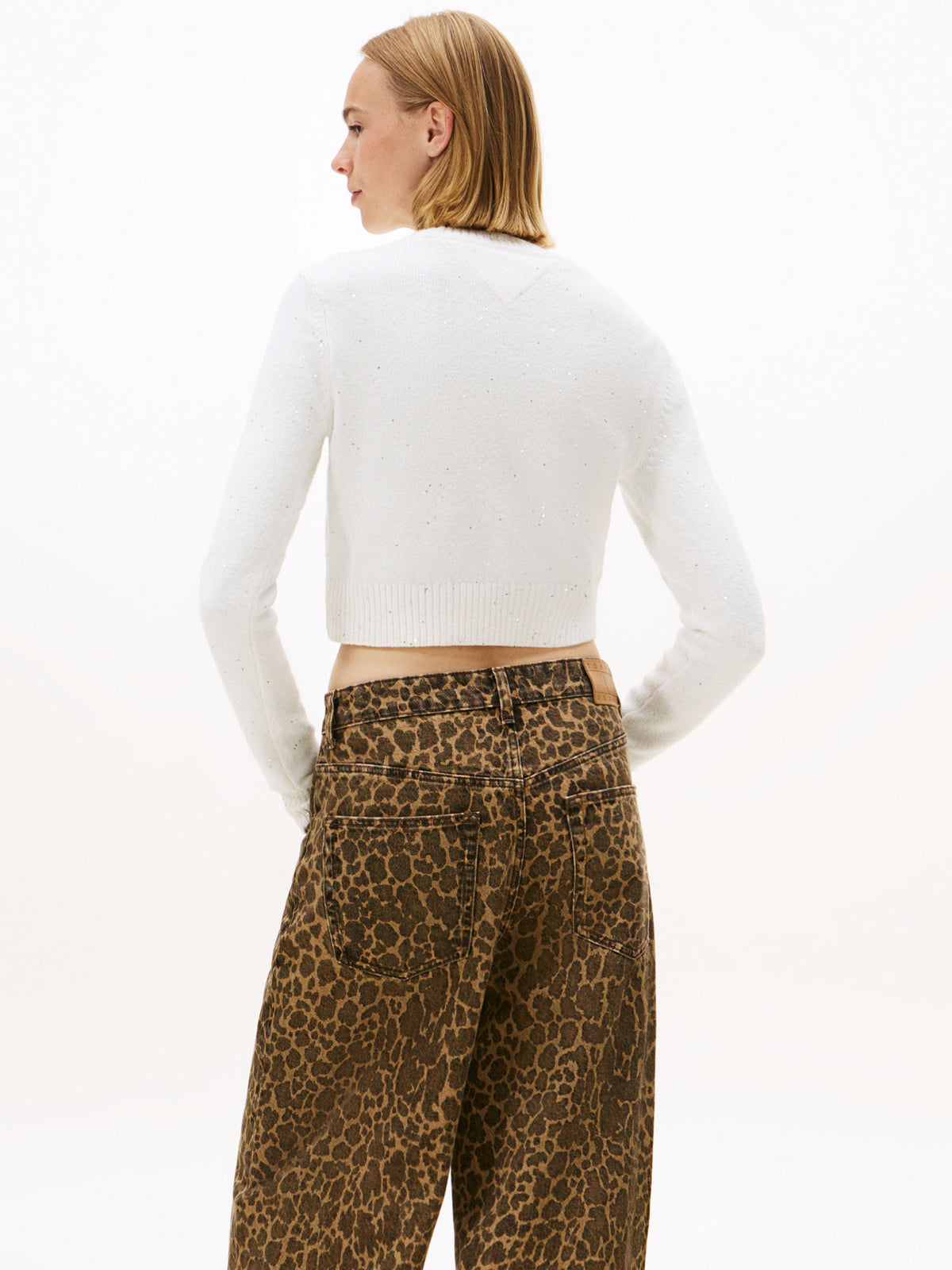 Tommy jeans sparkle maglia da donna bianco