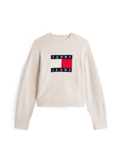 PULLOVER FLAG TOMMY JEANS DA DONNA PANNA
