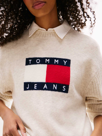 PULLOVER FLAG TOMMY JEANS DA DONNA PANNA