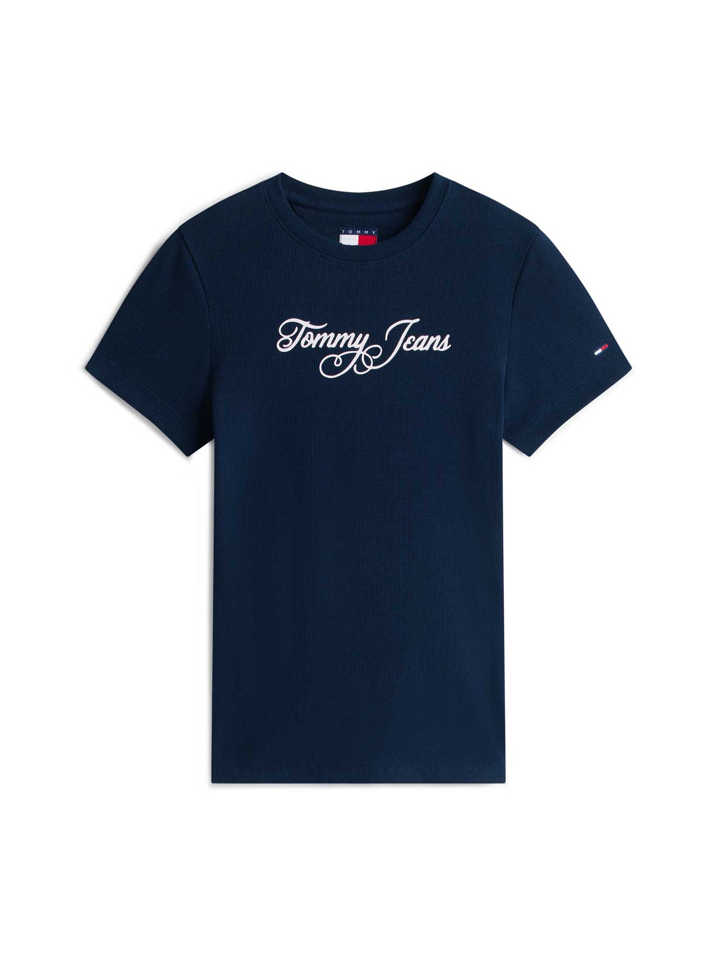 T-shirt a costine slim fit blu Tommy Jeans da donna