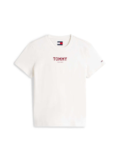 Tommy Jeans t-shirt da donna bianca regular con logo sul petto