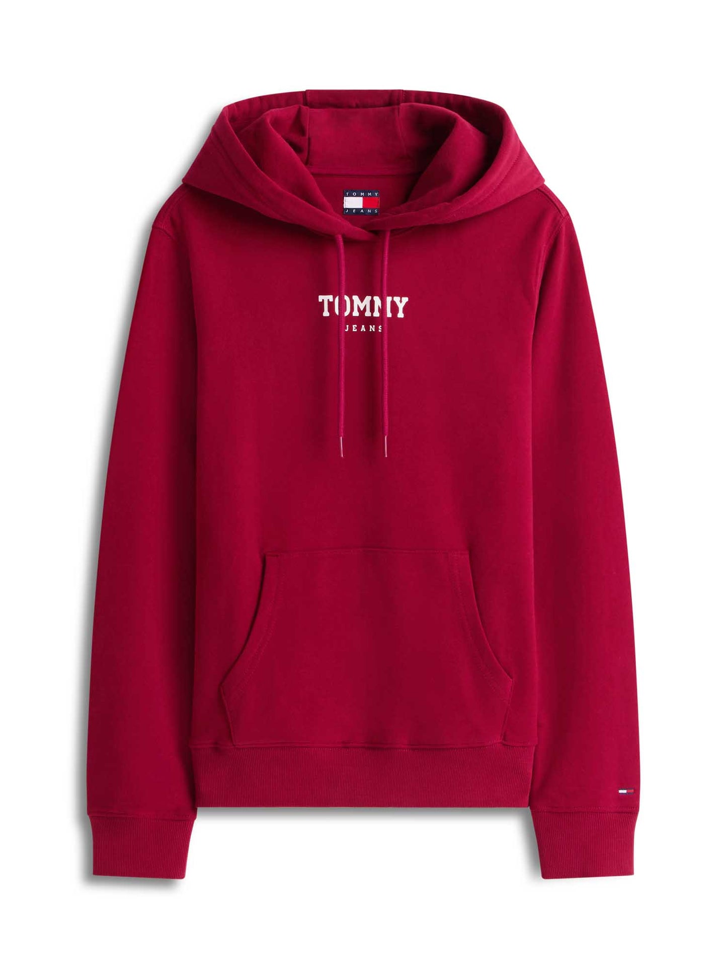 Felpa con cappuccio bordeaux Tommy Jeans Essentials da donna