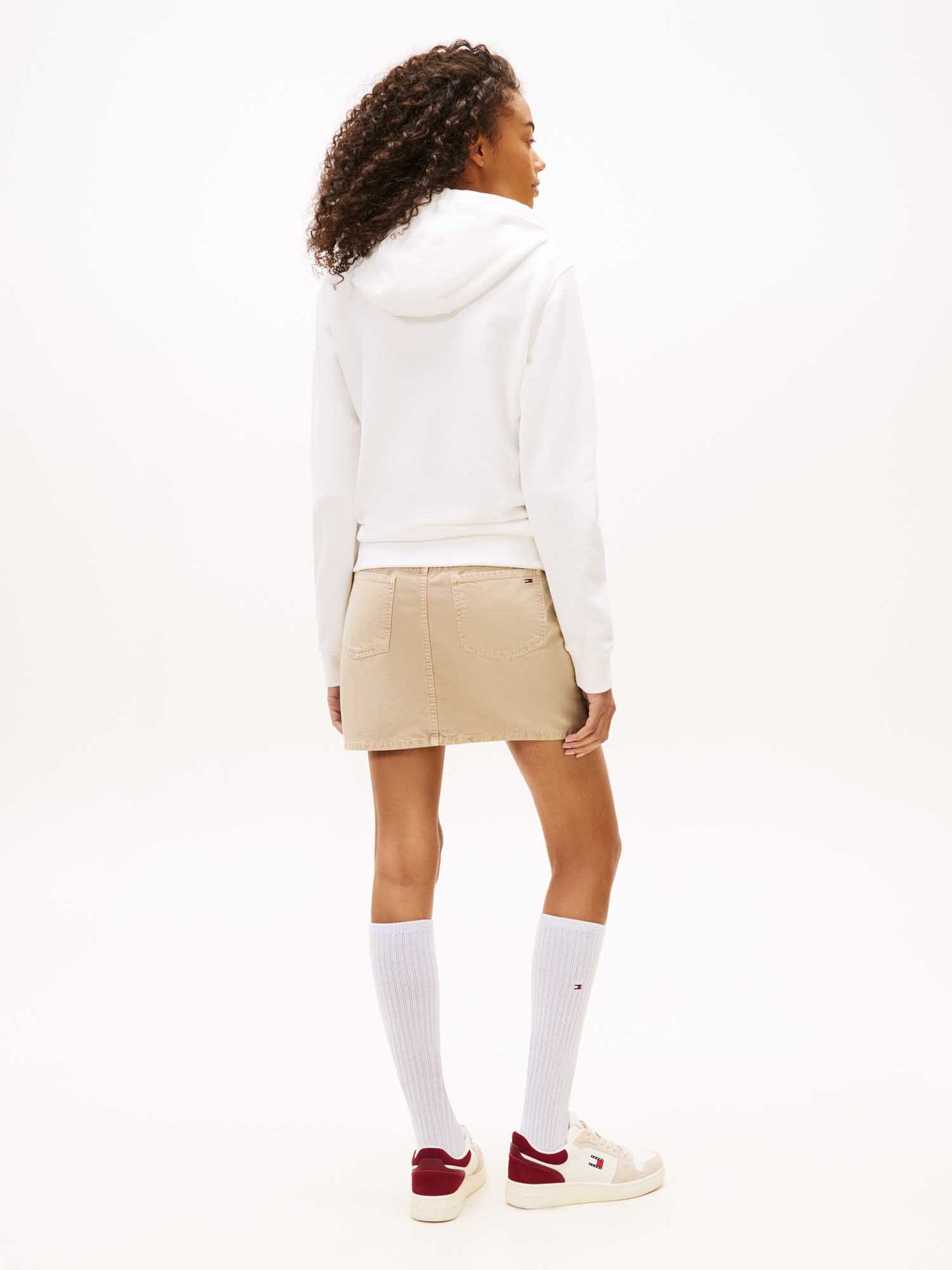Felpa con cappuccio Tommy Jeans Essentials da donna bianca