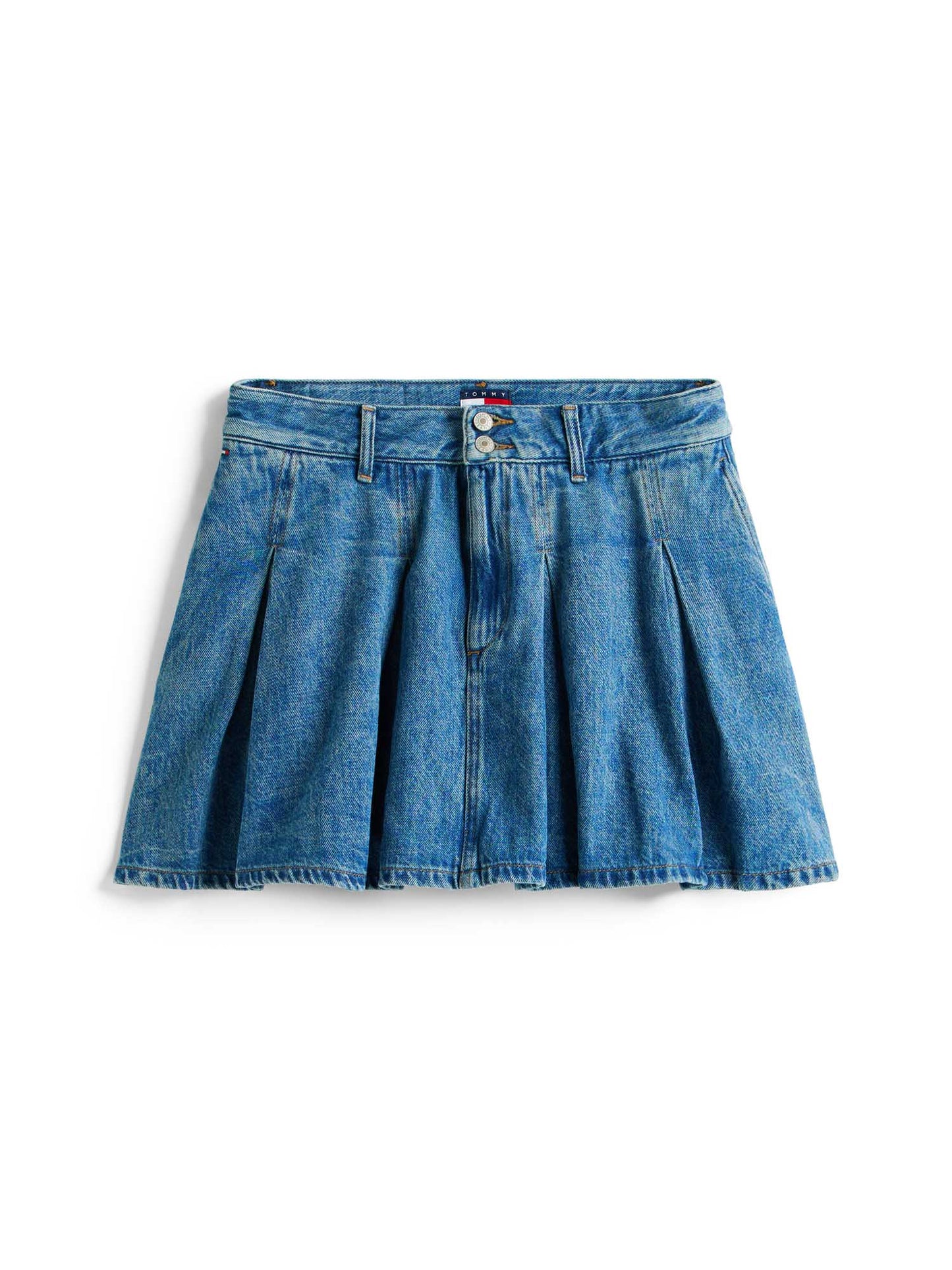Minigonna in denim a pieghe Tommy Jeans da donna
