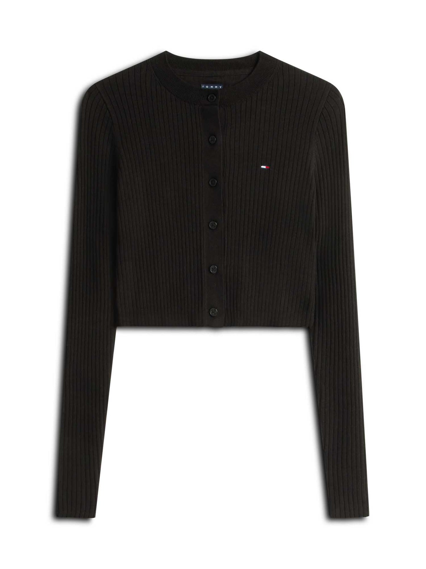 Cardigan cropped nero da donna Tommy Jeans con logo