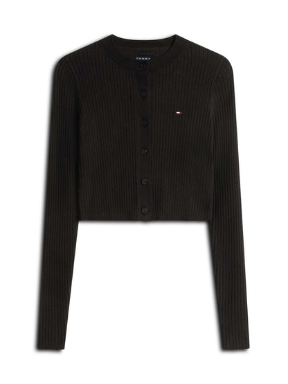 Tommy j crp rib card maglia da donna nero