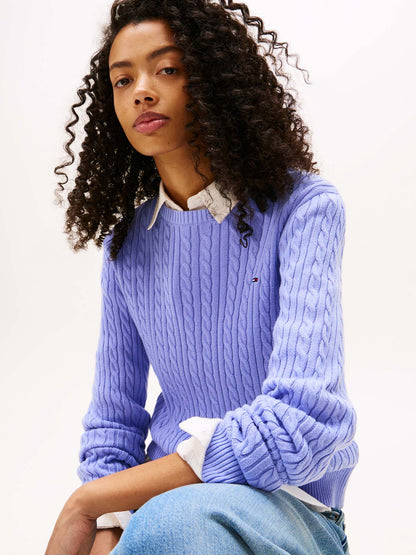 PULLOVER CABLE TOMMY JEANS DA DONNA LILLA