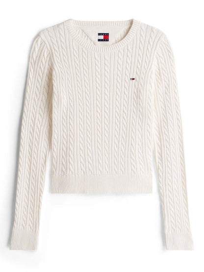 PULLOVER CABLE TOMMY JEANS DA DONNA PANNA