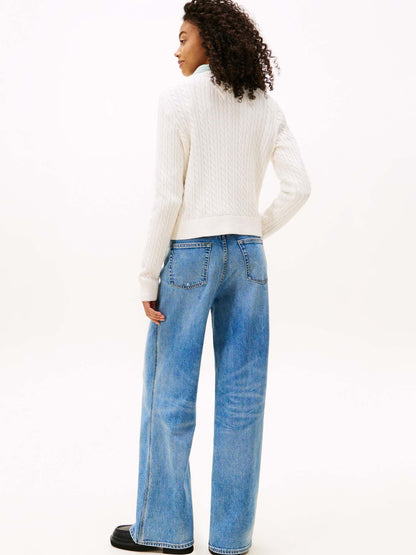 PULLOVER CABLE TOMMY JEANS DA DONNA PANNA