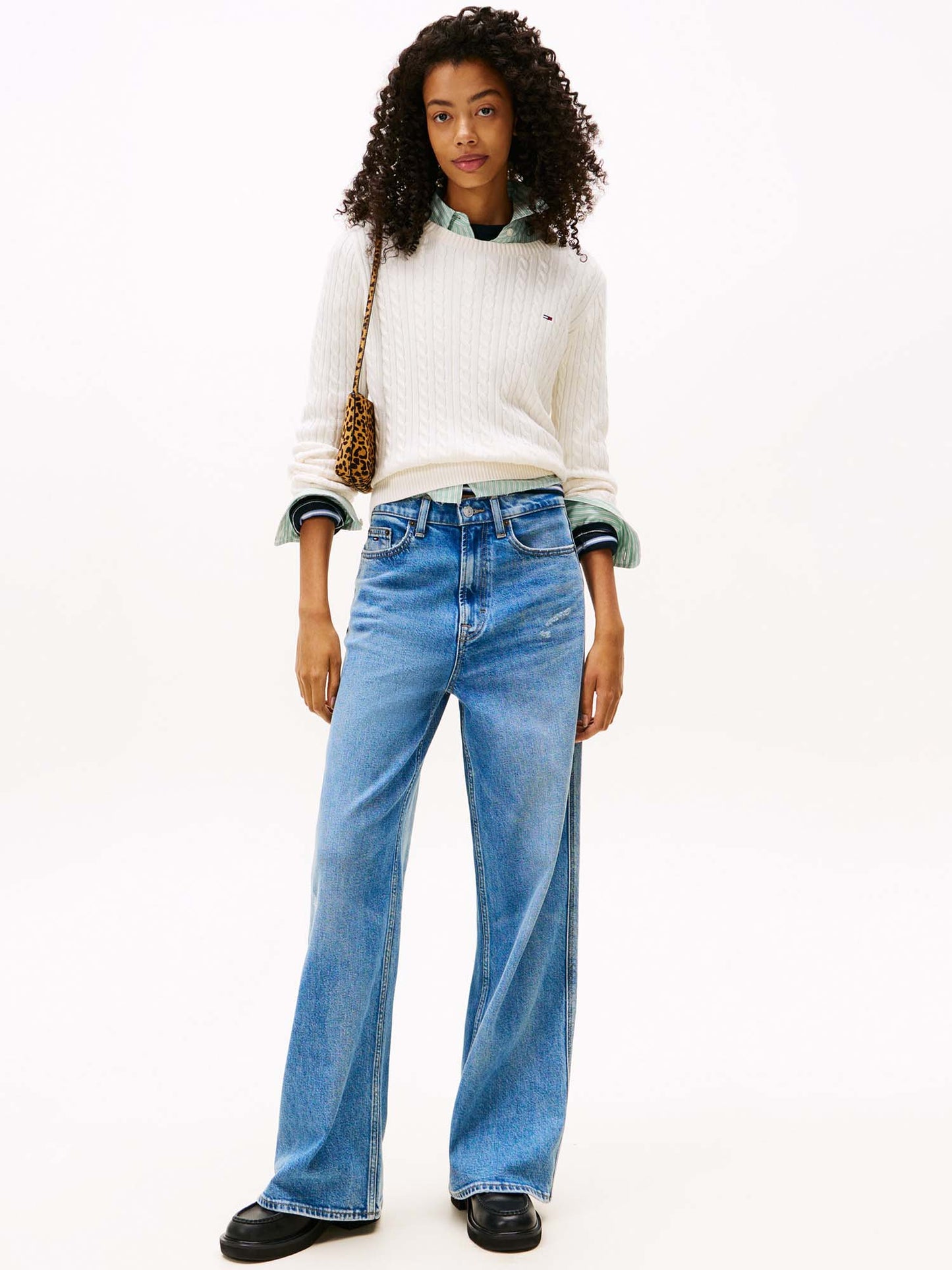 PULLOVER CABLE TOMMY JEANS DA DONNA PANNA