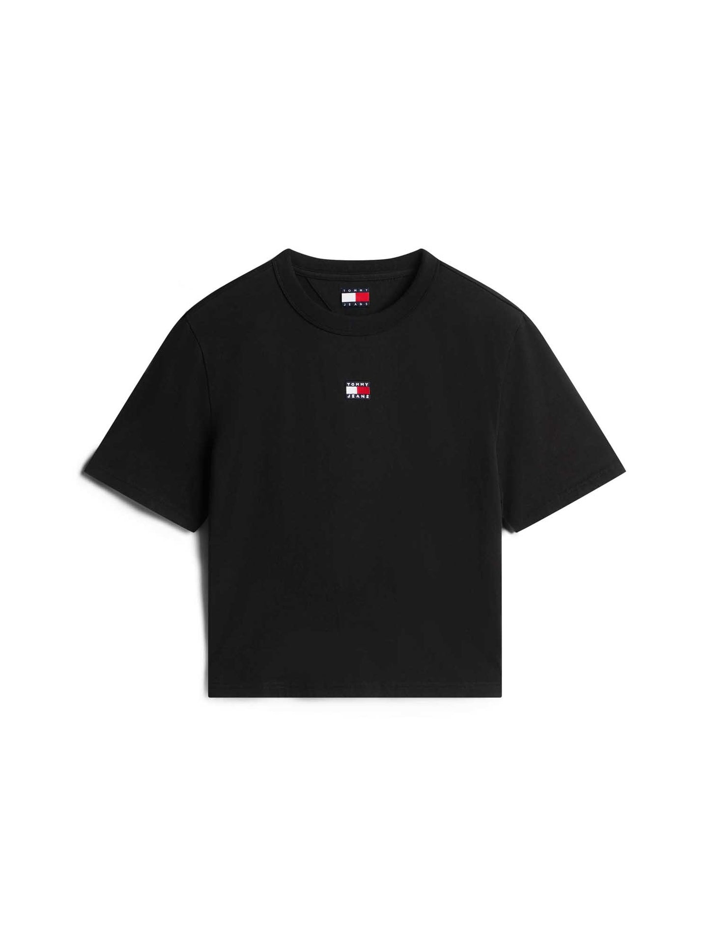 Tommy Jeans BXY Badge, t-shirt nera da donna con taglio boxy