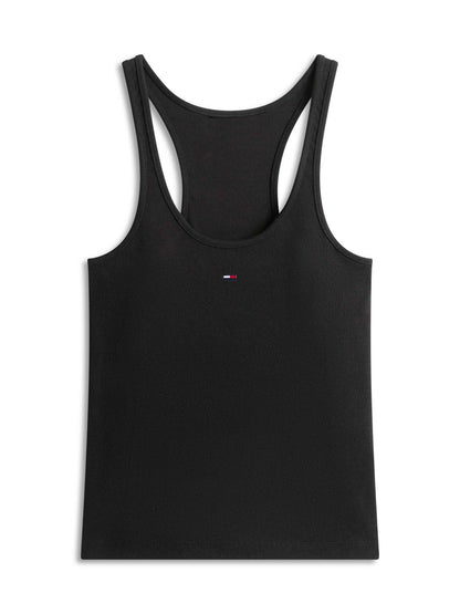 Canotta slim racer back Tommy Hilfiger donna nera