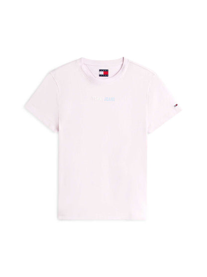 Tommy Jeans Essential, t-shirt donna rosa in cotone