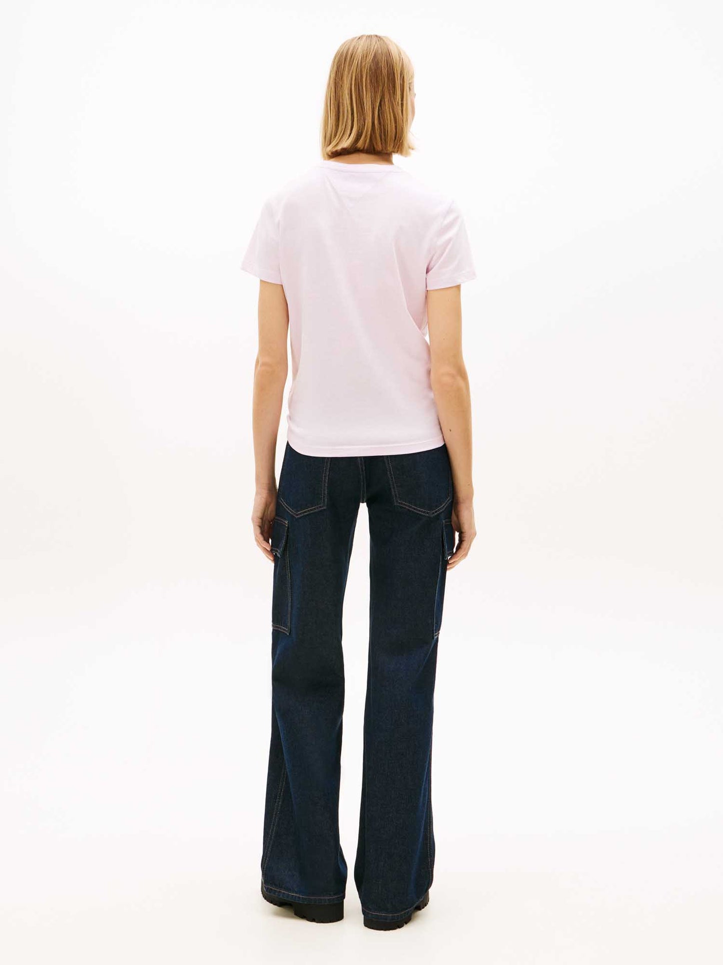 Tommy Jeans Essential, t-shirt donna rosa in cotone
