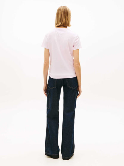 Tommy Jeans Essential, t-shirt donna rosa in cotone