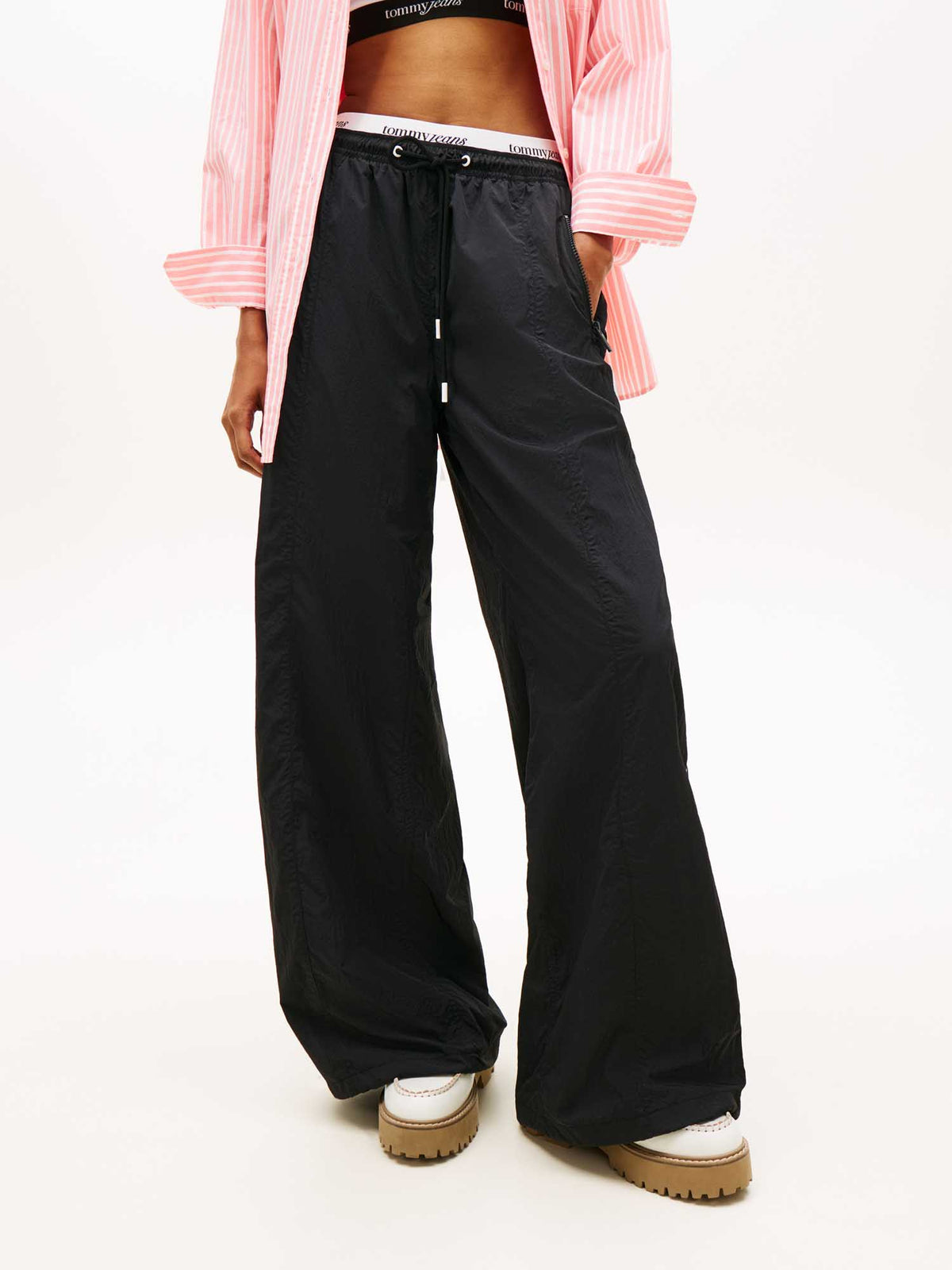Tommy j. waistband pantalone da donna nero